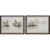 Sepia Silhouette Landscape Wall Art in Brown