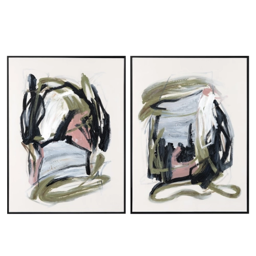 Moody Hues Abstract Canvas Painting in Multicolor