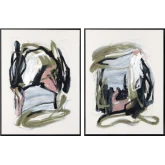 Moody Hues Abstract Canvas Painting in Multicolor