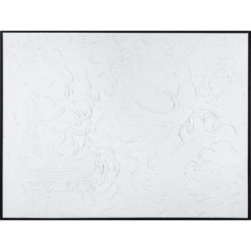 Ghesso Canvas Painting in White Finish