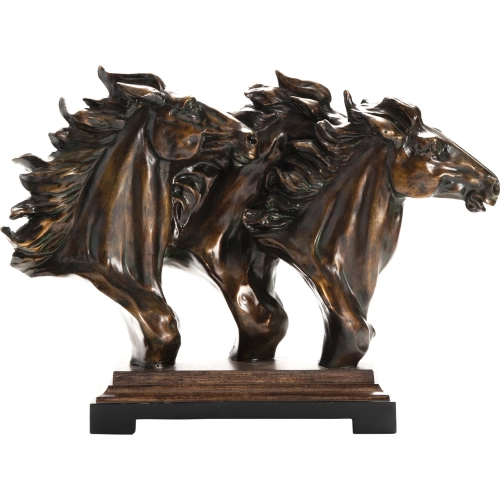Running Free Horse Statue in Wood