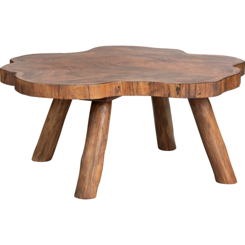 Woodland Cocktail Coffee Table in Live Edge Brown Bayur Wood