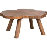 Woodland Cocktail Coffee Table in Live Edge Brown Bayur Wood