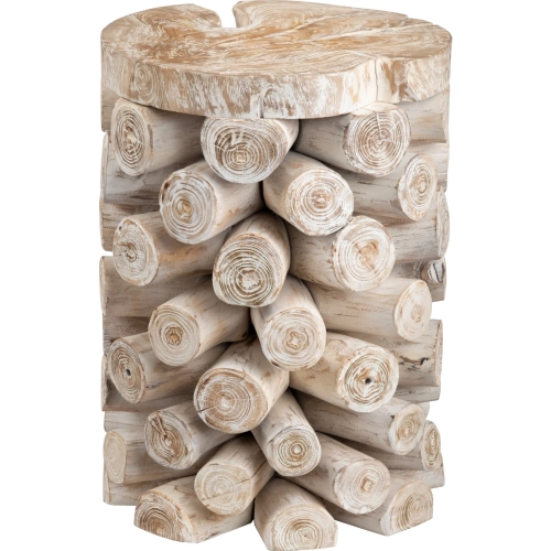 Serendipity End Table in White Washed Distressed Teak