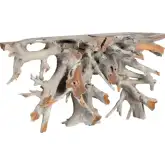 Tiga Console Table in White Washed Gray Brown Teak Wood