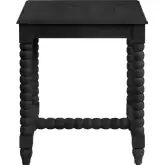 Meridian Square End Table in Black Mindi Wood