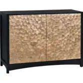 Cayman 2 Door Cabinet in Black Wood & Gold Capiz Shell