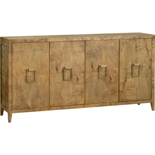 Richmond 72" 4 Door Media Credenza Sideboard in Mappa Burl Wood