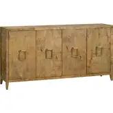 Richmond 72" 4 Door Media Credenza Sideboard in Mappa Burl Wood