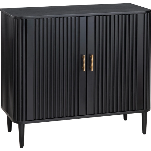 Camden 2 Door Cabinet in Black Reeded Wood