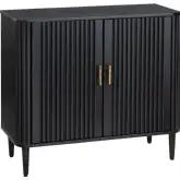 Camden 2 Door Cabinet in Black Reeded Wood