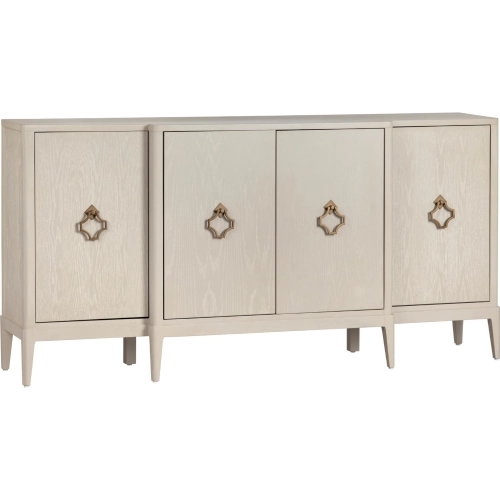 Lexington 75.5" 4 Door Media Credenza Sideboard in Beige Wood
