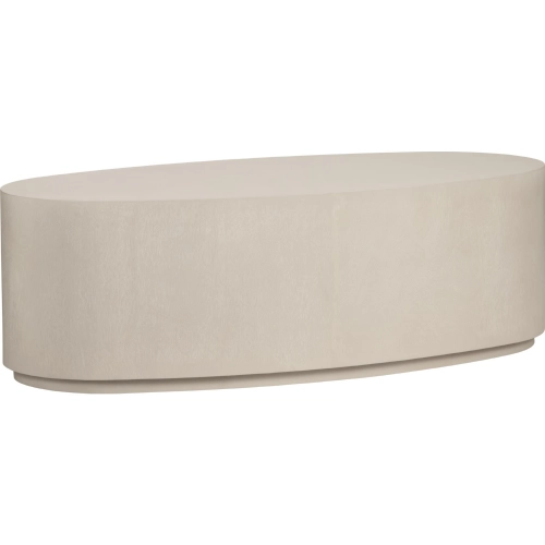 Lexington Oval Cocktail Coffee Table in Beige Wood