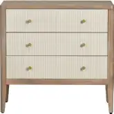 Montclair 3 Drawer Chest in Brown & Cream Wood