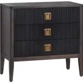 Worthington 3 Drawer Chest in Dark Brown & Black Wood