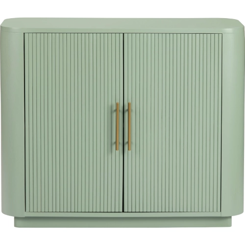 Julia 2 Door Cabinet in Green Finish Wood