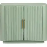 Julia 2 Door Cabinet in Green Finish Wood