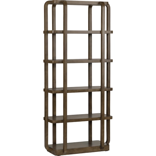 Declan 4 Shelf Etagere Bookcase in Brown Finish Wood