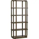 Declan 4 Shelf Etagere Bookcase in Brown Finish Wood