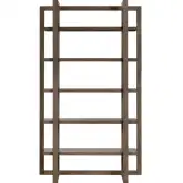 Lennox 5 Shelf Etagere Bookcase in Brown Finish Wood
