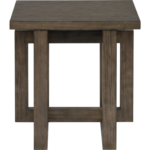 Lennox Square End Table in Brown Finish Wood
