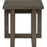 Lennox Square End Table in Brown Finish Wood