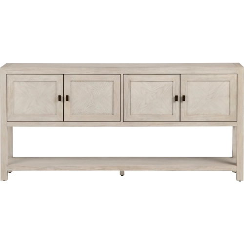 Saylor 4 Door Console Sofa Table in Tan Finish Wood