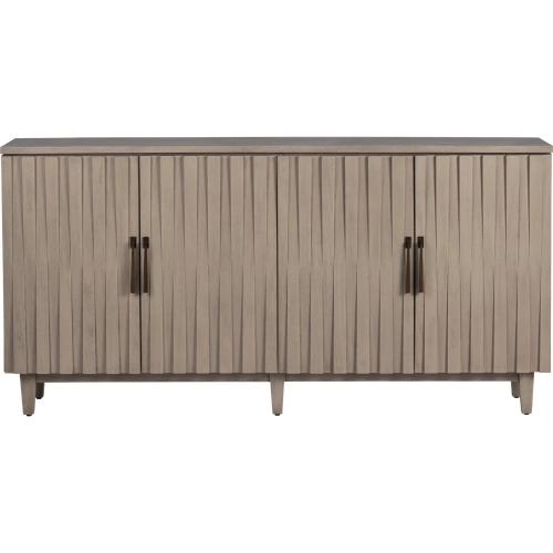 Butler 76" 4 Door Media Credenza Sideboard in Tan Finish Wood