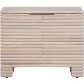 Piper Reeded 2 Door Cabinet in Washed Cream Finish Wood