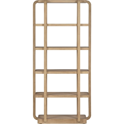 Tatum 4 Shelf Etagere Bookcase in Tan Finish Wood