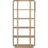 Tatum 4 Shelf Etagere Bookcase in Tan Finish Wood