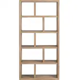 Jasper 8 Shelf Etagere Bookcase in Tan Finish Wood
