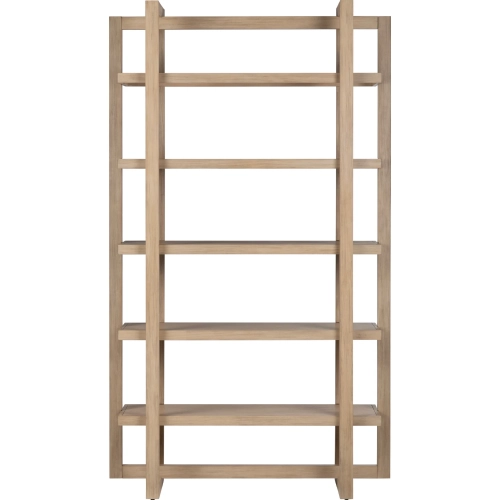 Ashton 5 Shelf Etagere Bookcase in Tan Finish Wood