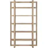 Ashton 5 Shelf Etagere Bookcase in Tan Finish Wood