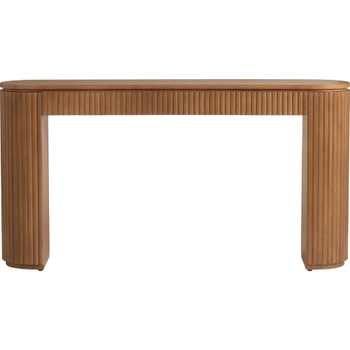 Emery Console Sofa Table in Honey Brown Wood