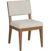Emery Dining Chair in Textured Cream Linen & Wood (Set of 2)