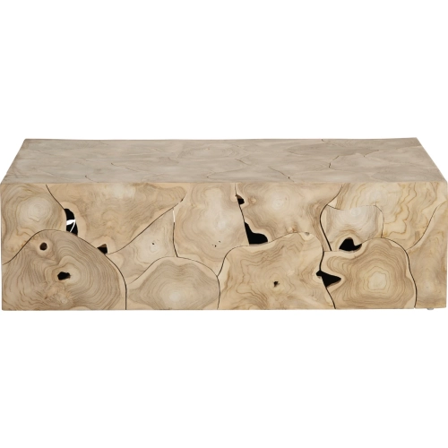 Jackson Cocktail Coffee Table in Tan Finish Teak Wood