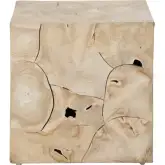 Jackson Square End Table in Tan Finish Teak Wood