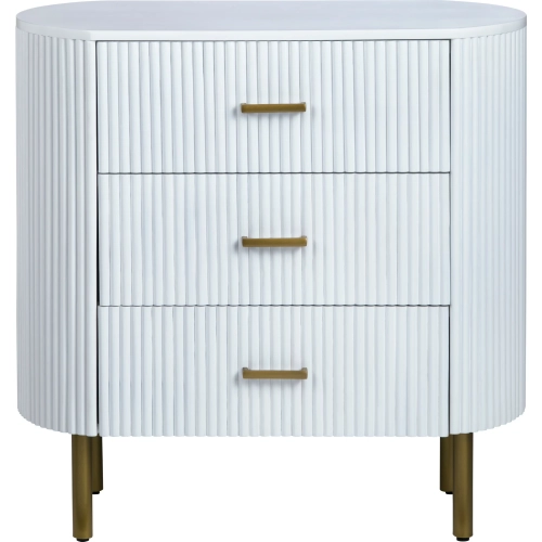 Astoria 3 Drawer Accent Chest in White Finish Wood
