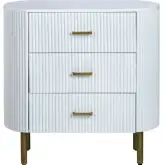 Astoria 3 Drawer Accent Chest in White Finish Wood