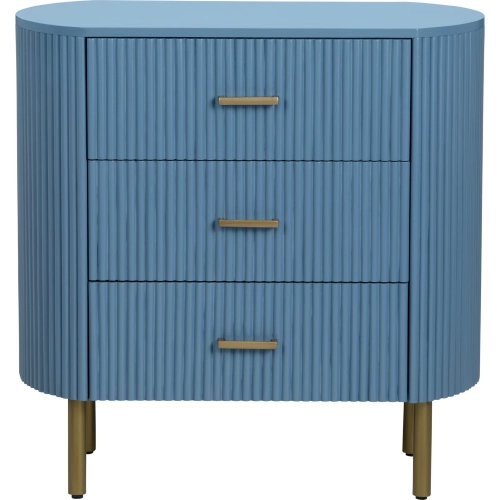 Astoria 3 Drawer Accent Chest in Blue Finish Wood