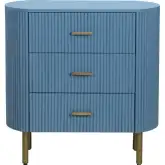 Astoria 3 Drawer Accent Chest in Blue Finish Wood