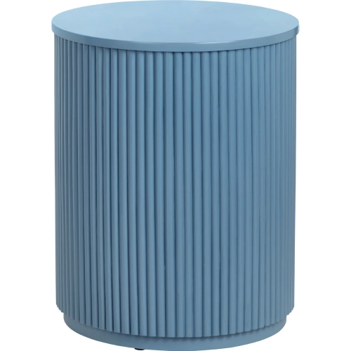 Astoria Round End Table in Blue Finish Wood