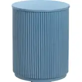 Astoria Round End Table in Blue Finish Wood