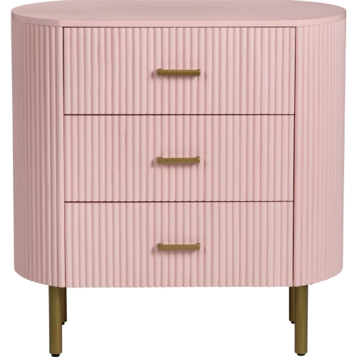 Astoria 3 Drawer Accent Chest in Pink Finish Wood