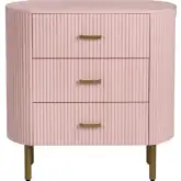 Astoria 3 Drawer Accent Chest in Pink Finish Wood