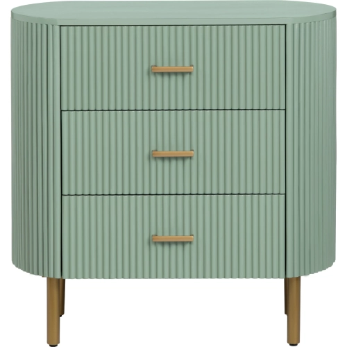 Astoria 3 Drawer Accent Chest in Sage Green Finish Wood