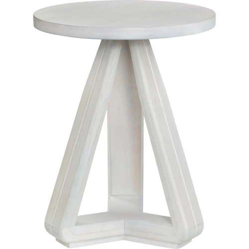 Triad 19" Round End Table in White Washed Wood