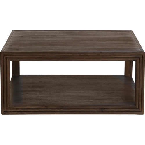 Vista 38" Square Cocktail Coffee Table in Brown Wood