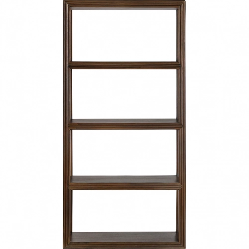 Vista 80" 4 Shelf Etagere Bookcase in Brown Wood